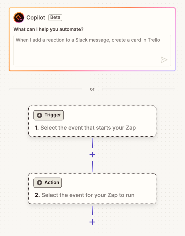 zapier new zap page